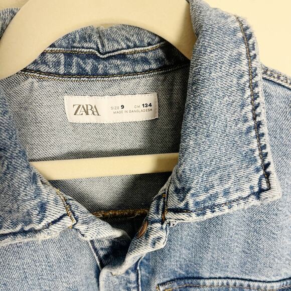 Zara Girls Short Denim Dress with Pockets Size 9 - Picture 5 of 8
